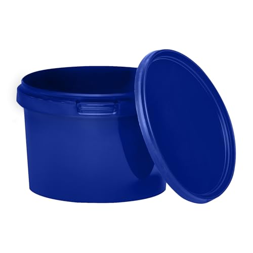 BenBow Eimer mit Deckel 0,5l blau 20x 0,5 Liter - lebensmittelecht, stabil, luftdicht - auslaufsicher, geruchsneutral - Aufbewahrungsbehälter aus Kunststoff – leer