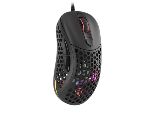 Genesis Xenon 800 RGB Leichte Gaming Maus 16000 DPI mit Löchern und programmierbaren Tasten Schwarz