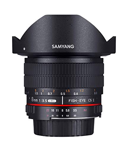 Samyang 3.5/8mm Objektiv Fisheye II DSLR Sony A manueller Fokus Fotoobjektiv, Superweitwinkelobjektiv schwarz