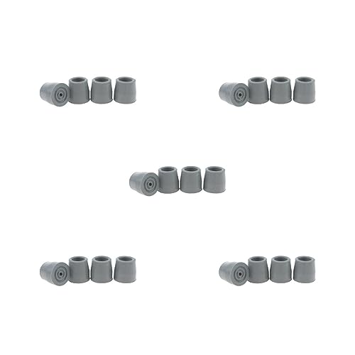 Krückenhülsen aus Gummi, rutschfest, Grau, 4 x 3,8 cm, 5 Stück