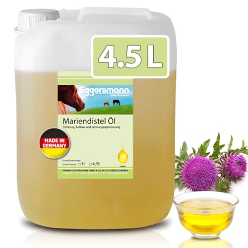 Eggersmann Mariendistel-Öl - Kaltgepresstes Mariendistelöl für Pferde - Natives Einzelfuttermittel - 4,5 L Kanister