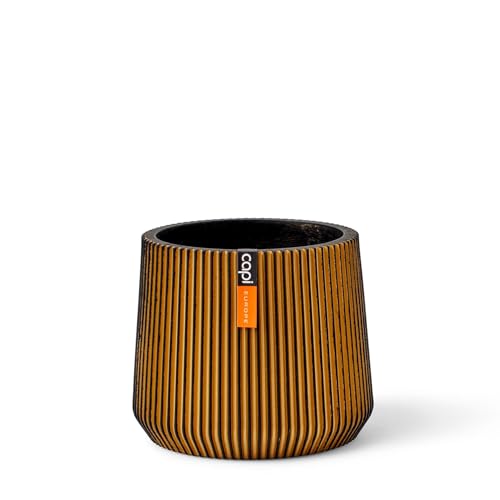 Capi Europe - Blumentopf Sandbag Groove - 20x17 - Gold - Topf für den Innenbereich
