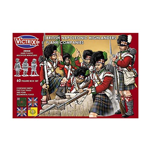 Victrix VX0007 - Britische napoleonische Highlander Flank Companies - 60 Figurenkasten mit Fahnen - 28mm Plastik Minatures Napoleonic