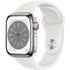 Apple Watch 8 (GPS + Cellular) 41mm Weiß Edelstahl / Sport Band