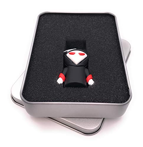 Onwomania Geist Gespenst mit Mütze USB Stick in Alu Geschenkbox 64 GB USB 3.0
