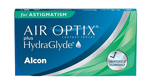 Alcon Air Optix plus HydraGlyde for Astigmatism Monatslinsen weich, 6 Stück / BC 8.7 mm / DIA 14.5 mm / CYL -0.75 / ACHSE 130 / +4.0 Dioptrien