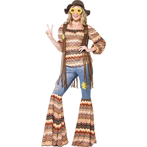 Smiffy's 43856X1 - Harmony Hippie Kostüm mit Top Flares und Weste