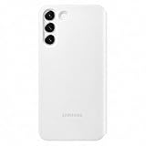 Samsung Clear View Smartphone Cover EF-ZS906 für Galaxy S22+, Flip Cover, Handy-Hülle, extra-dünn, stoßfest, Schutz Case, Weiß