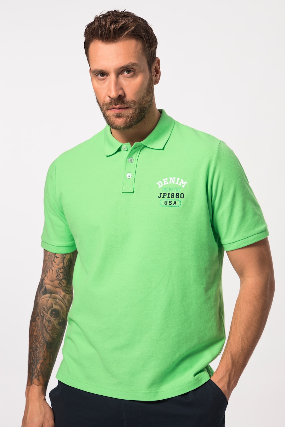 Große Größen JP1880 Polo-Shirt, Herren, grün, Größe: 3XL, Baumwolle, JP1880