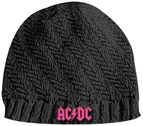 ACDC - Girls Ribbed Blk Knit Beanie