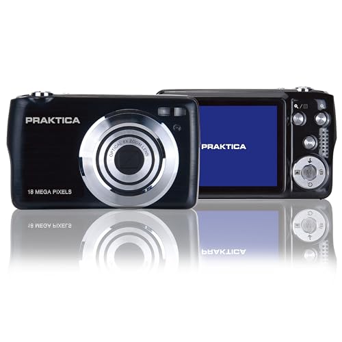 Praktica Luxmedia BX-D18 Digitalkamera 1080P Full HD Kompaktkamera 18MP 8x Optischer Zoom Blitz für Vlogging, Studenten, Kinder, Anfänger
