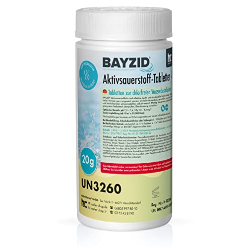 1 kg BAYZID® Aktivsauerstoff Tabletten 20g für Pools - Schwimmbadpflege ohne Chlor chlorfrei