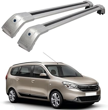 Aluminium-Dachträger-Querträger für Dacia Lodgy 2013 – Seitenschienen-Gepäckträger für verbesserte Ladekapazität, Auto-Modifikationszubehör,normal-Silver
