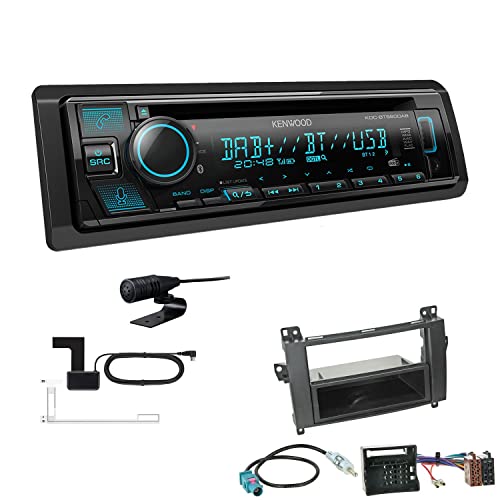 Kenwood KDC-BT560DAB 1-DIN Autoradio CD-Tuner mit Bluetooth Digitalradio DAB+ inkl. Einbauset passend für Mercedes-Benz Vito Viano 2006-2014 schwarz