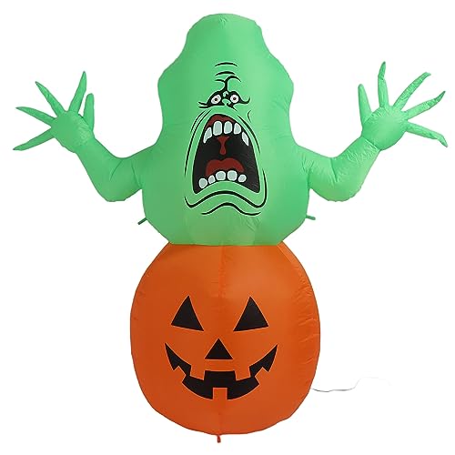 1,5 M Aufblasbares Grünes Halloween-Monster, Halloween-Dekoration, Aufblasbarer Kürbis, LED-Licht, IP44, Wasserdicht, Halloween, Aufblasbares Kürbismonster für Garten, Hof,