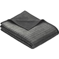 Ibena Fano Kuscheldecke 100x150 cm – Kniedecke grau hellgrau, tolle Wendedecke aus hochwertiger Baumwollmischung, kuschelweich und angenehm warm