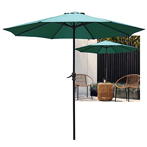 LIGUOYI Sonnenschirm 270cm Gartenschirm Marktschirm Mit 8 Rippen Und Kurbel, Polyester-Schirm UV-Schutz UPF 50+ Ohne Basis, Terrassenschirm, Schirm Für Strand Terrasse Garten Outdoor