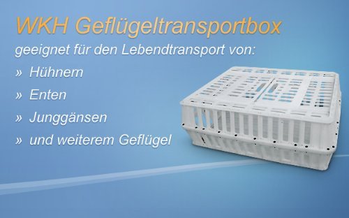 WKH GmbH Transportbox für Geflügel - Geflügeltransportkiste - Hähnchenkiste