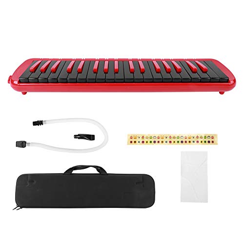 37 Key Melodica, Small 37-Key Style Blowpipe Melodica, gute Spielerfahrung Eingebaute Tastatur Stark und langlebig für Melodica Lovers Anfänger(red)