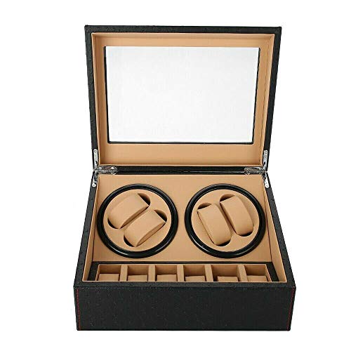 OUKANING 4+6 Uhren Watch Winder Uhrenbeweger Aufbewahrungsbox Leder Uhrenbox Schaukasten