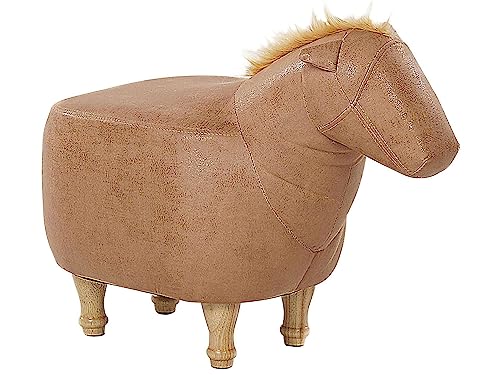 Beliani Hocker Lederoptik beige Horse