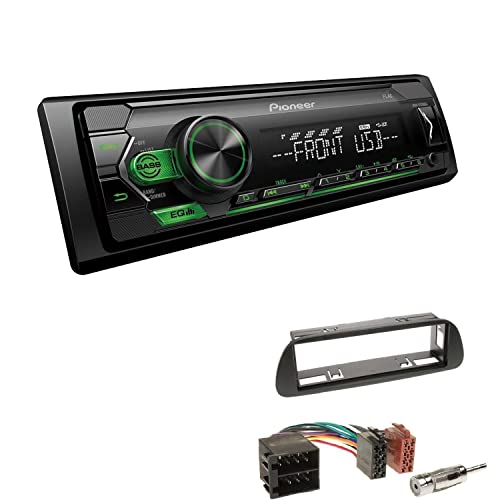 Pioneer MVH-S120UBG 1-DIN Autoradio mit grüner Beleuchtung und USB kompatibel mit Android-Smartphones inkl. Einbauset passend für Mercedes-Benz Sprinter Facelift 2000-2006 schwarz