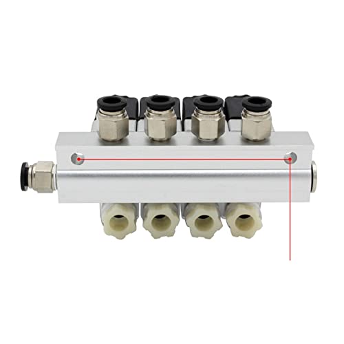 Pneumatisches elektrisches Magnetventil, normalerweise geschlossen, 2V025-06, AC220V, DC12V24V, Mehrwege-Kombinationsventil, Luftmagnetventil (Color : DC24V 6mm fittings, Size : 6F)