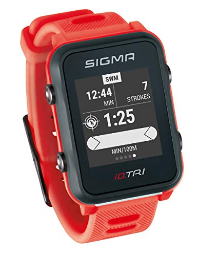Sigma Sport Unisex - Erwachsene Triathlon Uhr, iD.TRI neon red Basic,