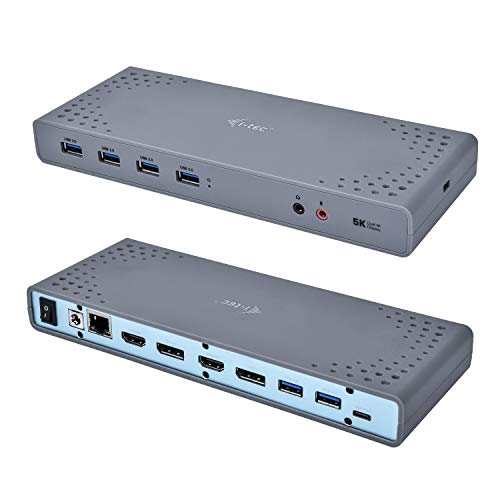 i-tec USB 3.0/USB-C 5K Docking Station 2x DisplayPort 2x HDMI 1x GLAN Ethernet 6x USB 3.0 1x Audio/Mik ON/OFF für Windows iOS Thunderbolt 3 Kompatibel