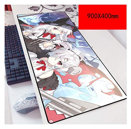 IGIRC Mauspad Anime Beautiful Girl Speed Gaming Mouse Pad | XXL Mousepad | 900 x 400mm Größe | 3 mm Dicke Basis |Perfekte Präzision und Geschwindigkeit, E