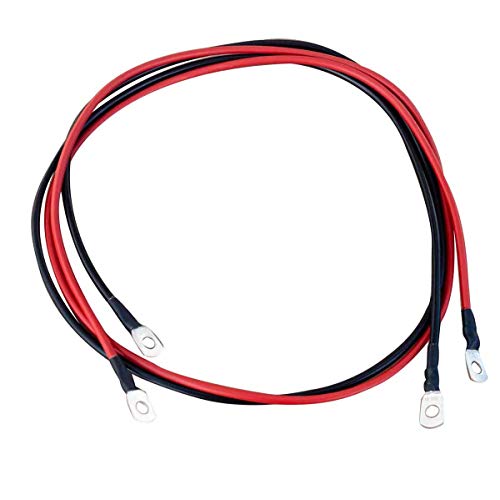 ECTIVE Wechselrichter-Kabel – M8/M8, 1,5m, rot/schwarz, Kupfer, 10 mm² - Batteriekabel, Kabel-Satz für Wechselrichter 1000W mit Ringösen für 24V Batterie, Versorgungsbatterie, Autobatterie