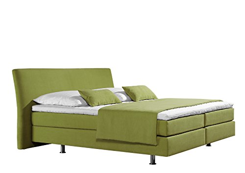 Maintal Boxspringbett Club, 160 x 200 cm, Strukturstoff, 7-Zonen-Tonnentaschenfederkern Matratze h2, lemon