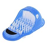Badezubehör Dusche Fuß Scrubber Schuh Kunststoff Peeling Fuß Massagegerät Reiniger mit Saugnapf Blau