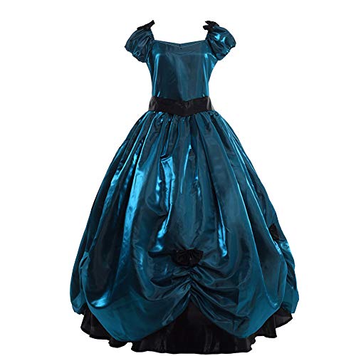 GRACEART Damen Abendmode Vintage Frauen Viktorianischen Bowknot Kleid Gothic Ballkleid Elegante Abschlussball voll (XL, Blau)