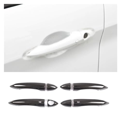 JJGYFSDA Kompatibel mit Alfa Romeo Giulia Stelvio 2015–2020, Autozubehör, ABS-Kohlefaser, Auto-Außentürgriff, Haltegriff-Abdeckung, Zieraufkleber (Color : A-with smart Hole)