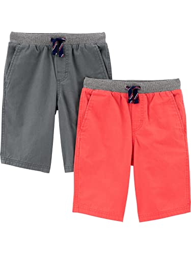 Simple Joys by Carter's Jungen, Pack of 2 Shorts, Grau/Rot, 8 Jahre (2er Pack)