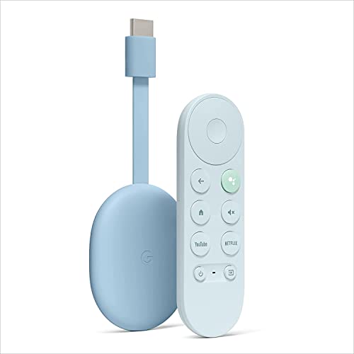 Chromecast mit Google TV - Ihre Unterhaltung Streaming auf Ihrem Fernseher mit Sprachbefehlen - Filme ansehen, Serien, Live und Netflix TV bis zu 4K HDR, Sky, himmelblau