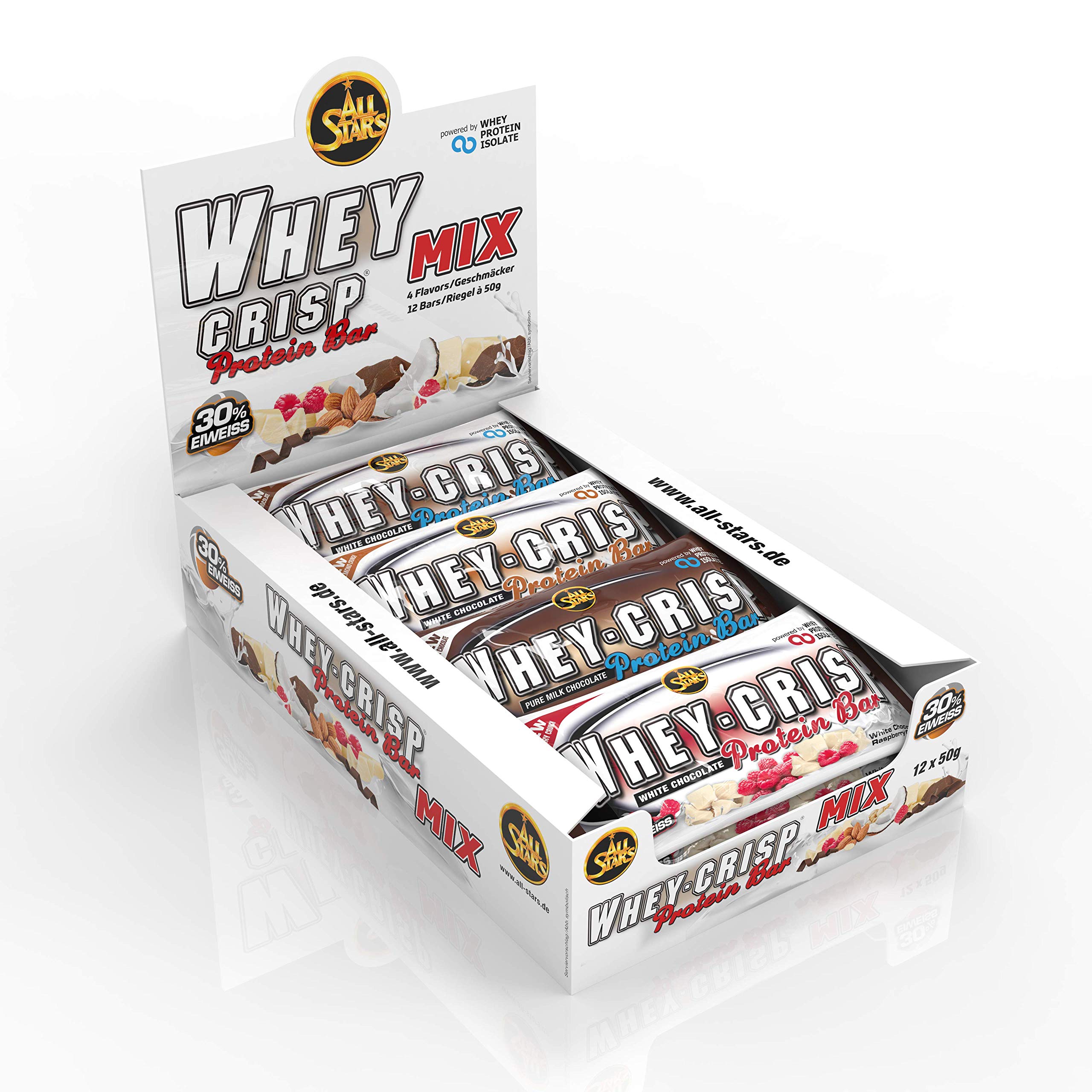 All Stars Whey-Crisp Protein Bar Mix-Box, 12er Pack (12 x 50 g)