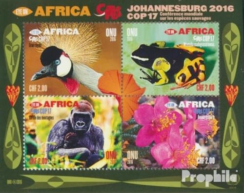 Prophila Collection UNO - Genf Block42 (kompl.Ausg.) gestempelt 2016 Artenschutzkonferenz (Briefmarken für Sammler) Amphibien/Reptilien/Saurier