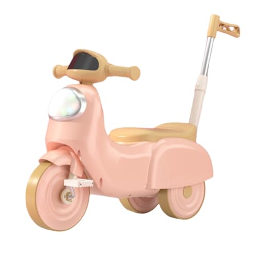 LKMM Dreirad Mit Verstellbarer Überdachung Und Aufbewahrungstasche, Kleinkind Trike Für Outdoor-Aktivitäten, Abnehmbare Pedale (Pink)/Pink