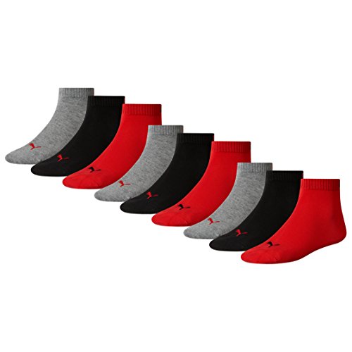 PUMA Unisex Quarter Socken Sportsocken 15er Pack black / red 232 - 43/46