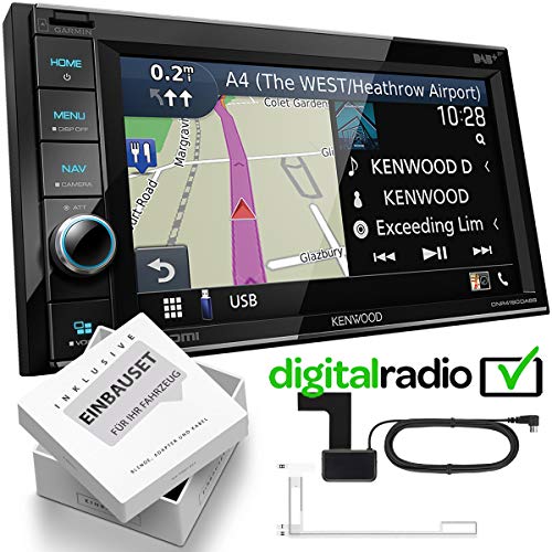 Kenwood DNR4190DABS 2 DIN DAB Navigation Mediaplayer inkl Antenne passend für Chevrolet Corvette 2005-2013 schwarz