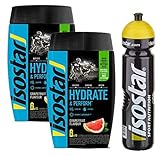 Isostar Hydrate & Perform - Grapefruit - 2x400g Pulver | 2er Angebotspack + Original 1000ml-Trinkflasche