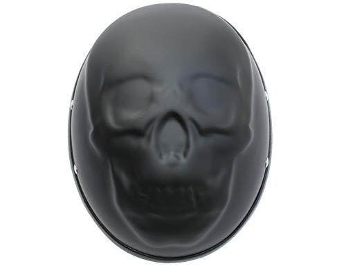 Chopperhelm Skull/Schädel 3D matt Schwarz Größe: M 57/58cm