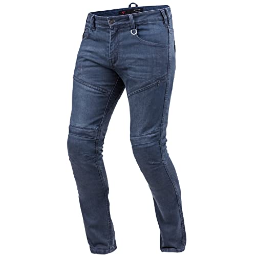 SHIMA GRAVEL 3 BLUE, Kevlar Jeans Motorradhose mit Protektoren (Blau, 38)
