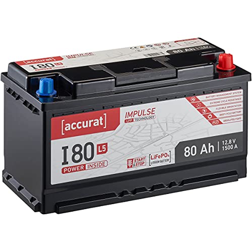 Accurat Impulse 80Ah 12V LiFePO4 Starterbatterie L5 Lithium Auto-Batterie für Start-Stop I80L5 LFP