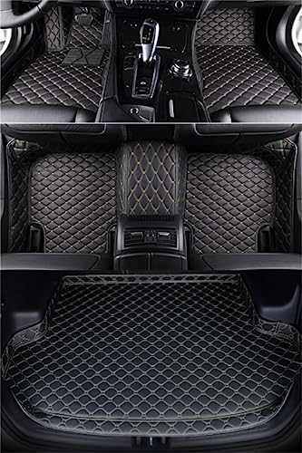 Custom Car Boden Matte für Hyundai i40 2011-2023(LHD),Auto Stamm Matten,PU-Leder Allwetter wasserdichte und rutschfeste Fussmatten.,B-Black+Beige