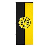 Borussia Dortmund BVB-Hissfahne im Hochformat, 150x400cm, Schwarz/gelb