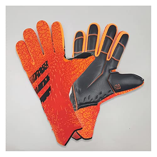 Torhüterhandschuhe Kinder, Kinder Fußballhandschuhe, verdickte Fußball -Torhüterhandschuhe Neue Keeper's Handschuhe Männer Kinder Torwart Kinder Fußballausbildung (Color : Orange, Size : 6)