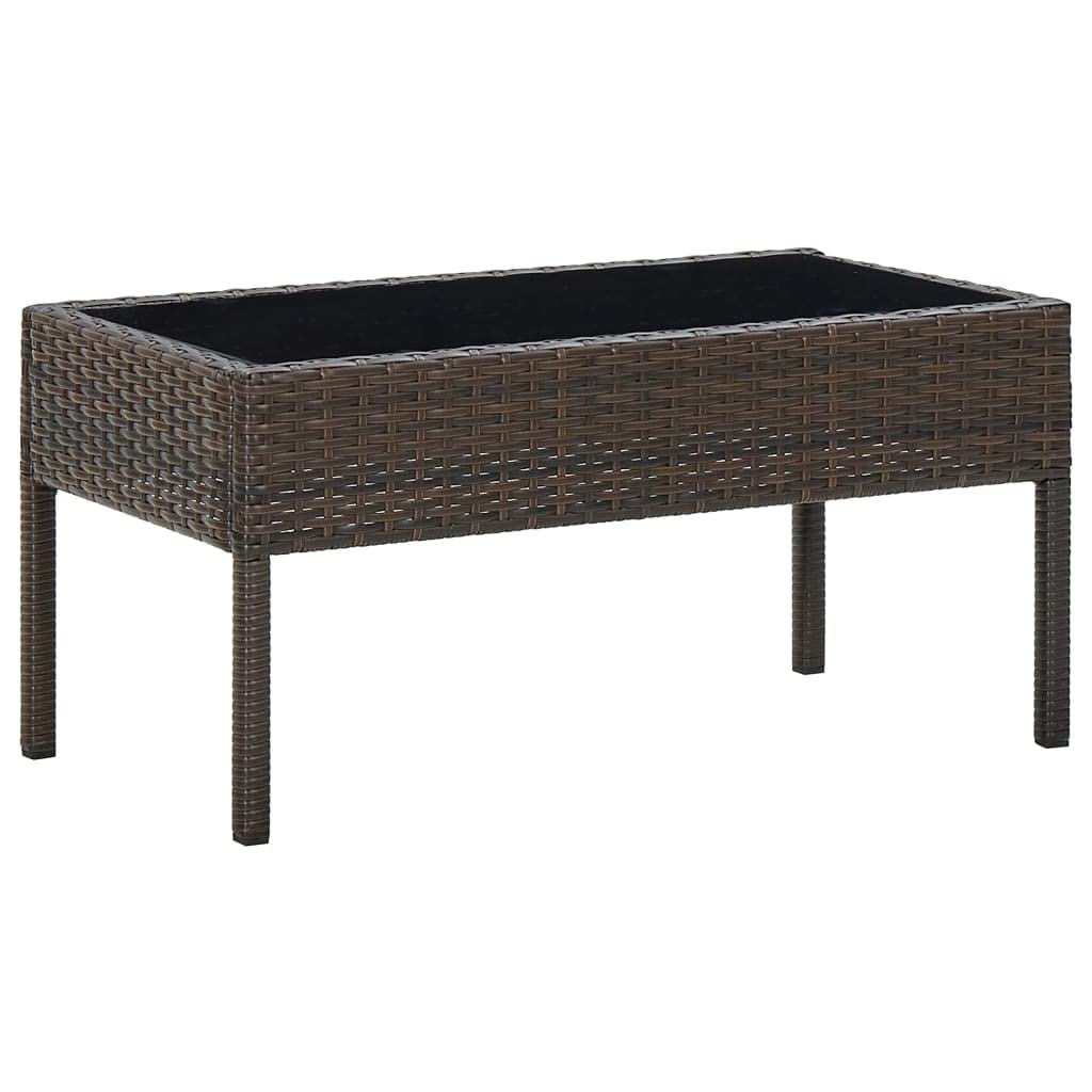 vidaXL Gartentisch Beistelltisch Gartenmöbel Tisch Balkontisch Loungetisch Couchtisch Kaffeetisch Terrassentisch Braun 75x40x37cm Poly Rattan